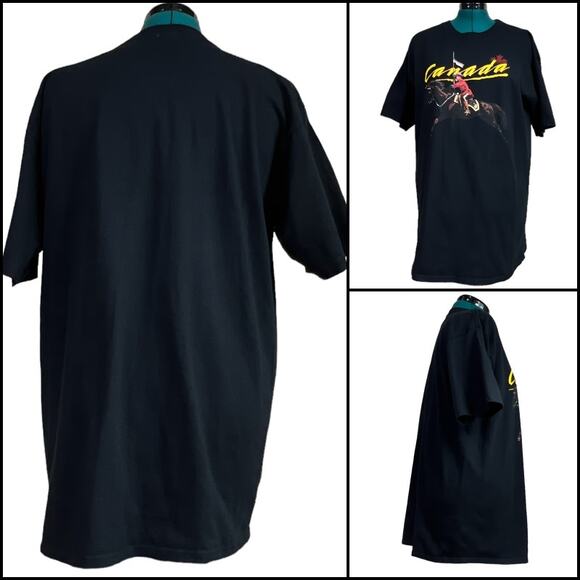 Royal Canadian Mounted Police Horse & Rider Canada Tee Shirt XL Black RCMP - Picture 2 of 11